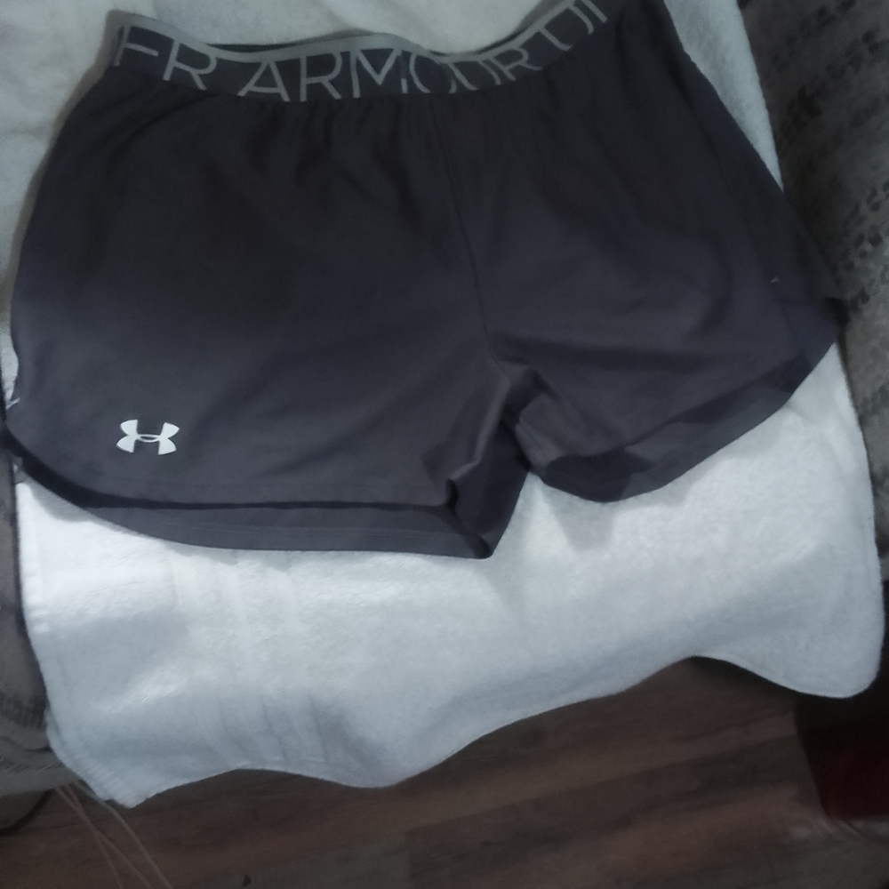 Under Armour Women's Dark Gray Athletic Shorts Heat Gear Large